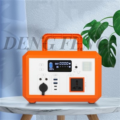 Portable Power Station, 600W Outdoor Solar Generator With AC 200V (Peak 600W) Outlet And Wireless Charging Power Supply For Outdoor Camping RV Trip, Home Emergency Outage