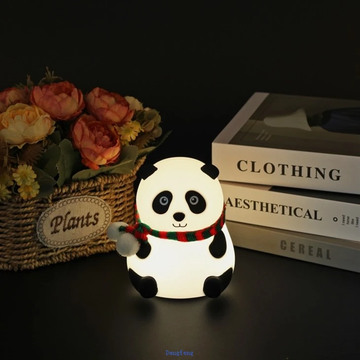 Rechargeable Silicone Panda Tap Night Light Bedside Lamp For Sleep, Mood Lighting
