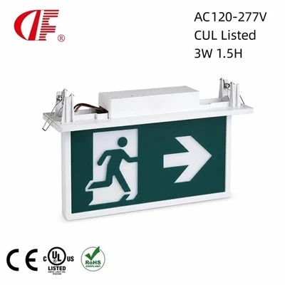 UL Listed Recessed Mount LED Running Man Emergency Exit Sign With Arrows