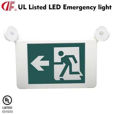 DF-2G Rechargeable Fire Emergency Running Man Exit Sign Combo With Two Spot Lights