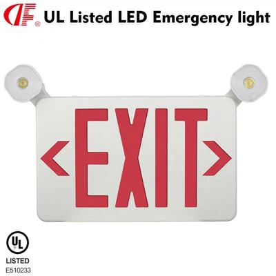 DF-2G UL-Listed Red Two LED Emergency Exit Lights With Adjustable Head Battery Backup Dual LED Lamp ABS Fire Resistance