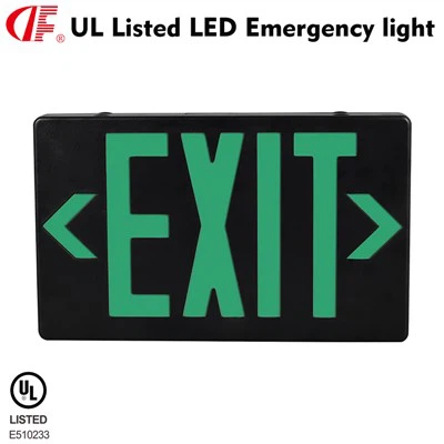 DF-3 Black Housing Exit Sign Green LED With Battery Back-up