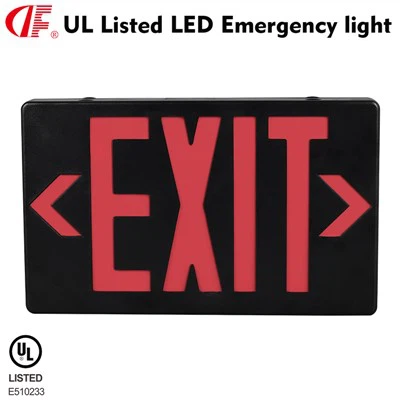 DF-3 Double Sided Black Housing LED Emergency Exit Sign 3W, 90-Min Battery Backup