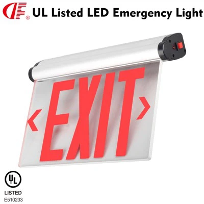 DF-3G Edge Lit Universal UL Listed Red Emergency Exit Sign With Backup Rechargeable Battery Adjustable Angle 180