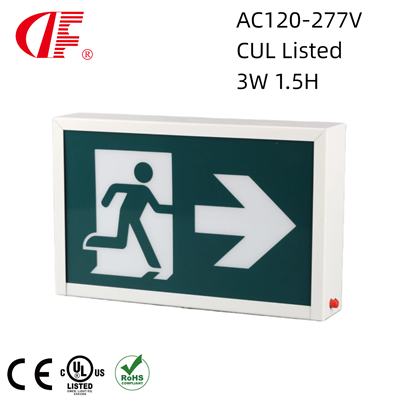 Steel Emergency Runninng Man Sign With Battery Backup Ni-Cd Battery 1.5 Hours Emergency IP20 Rated 3-Year Warranty